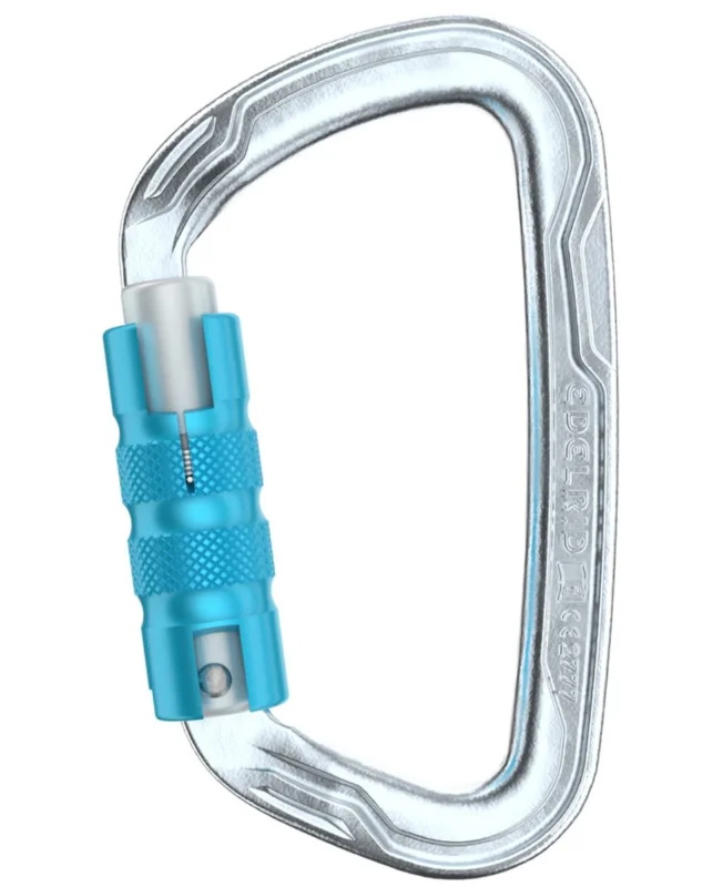 Edelrid Taser Steel Triple - kompakter Stahlkarabiner in D-Form Beliebt