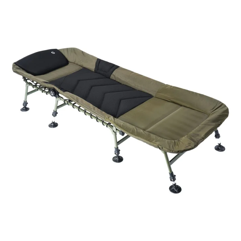 Q-TAC Karpfenliege Bedchair 8-Bein Anglerliege Deluxe Camping Angelliege Markenprodukt