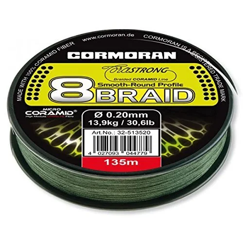 Cormoran Corastrong 8-Braid grün 135m 0.25mm 18,8Kg 8 Fach Geflochtene Günstig