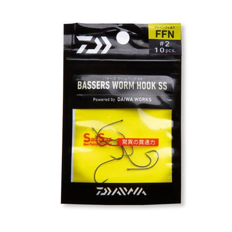Knallerangebot Daiwa Bassers Worm Hook FFN 10 Stk. Größe 4