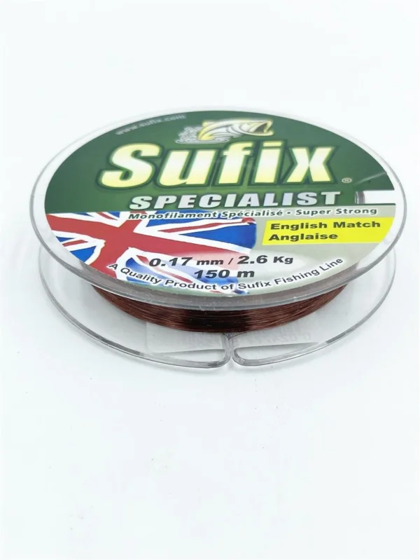 Sufix English Match Schnur 0,17mm2,6Kg 150m monofile Friedfisch Competition Letzte Chance