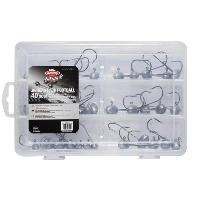 Meistverkauft Berkley Fusion19 Jighead Football 40-Stück Jig-Köpfe Haken Bulk XXL Packung