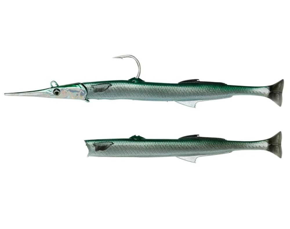 Savage Gear 3D Needlefish Pulsetail 18cm 26g Sinking Green 2+1pcs Meeresköder SALE Schneller Versand