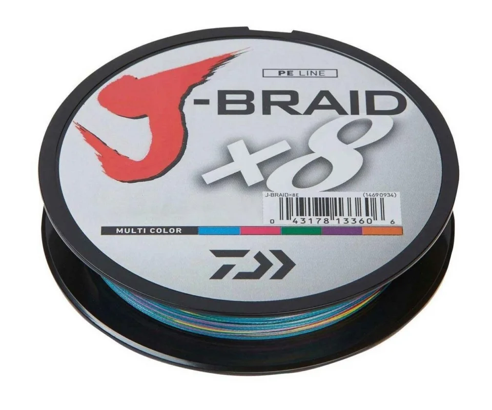 Daiwa J-Braid X8 0,51mm 56Kg 300m multicolor 8-Fach geflochtene Schnur Super-Preis