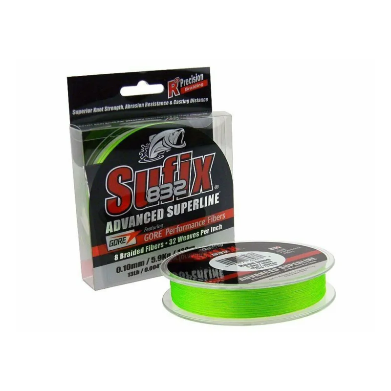 Direktkauf Sufix 832 Braid Neon Lime 0,18mm / 250m / 12,00kg Geflochtene Schnur Angelschnur