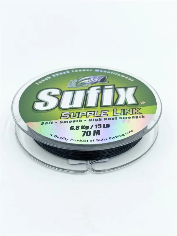 Preisknaller Sufix Supple Link Black 70m 6,8Kg 15lb Schlagschnur Vorfach