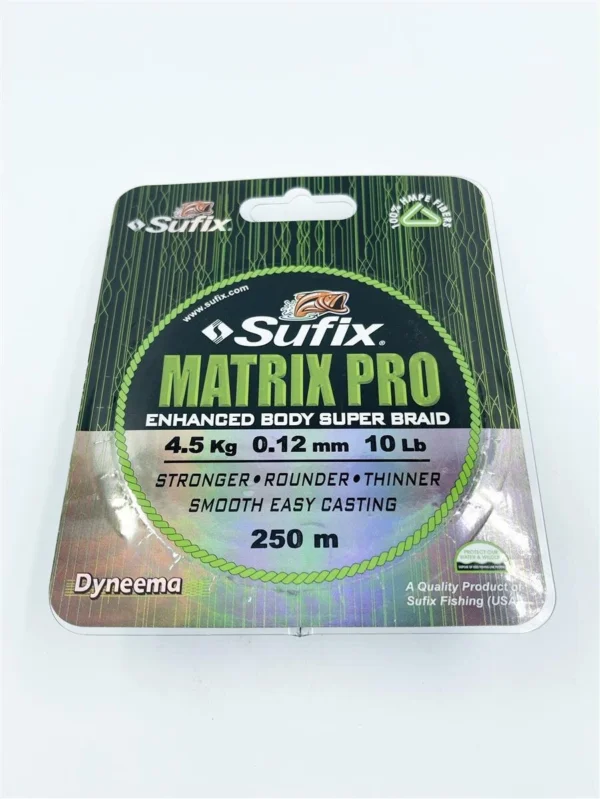 Sufix Matrix Pro 0,12mm 4,50Kg - 250m schwarz Geflochtene Schnur Aktuell