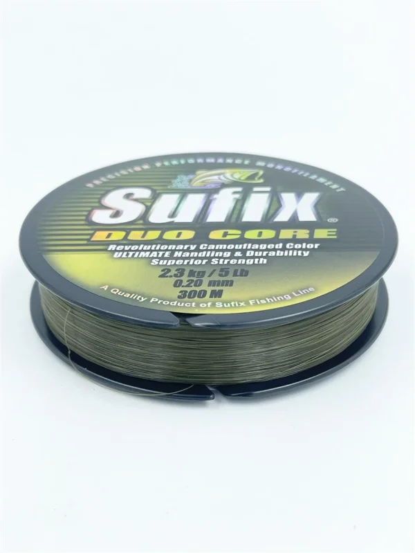 Letzte Chance Sufix Duocore camou 300m2,3Kg 5lbs 0,20mm Monofile Schnur