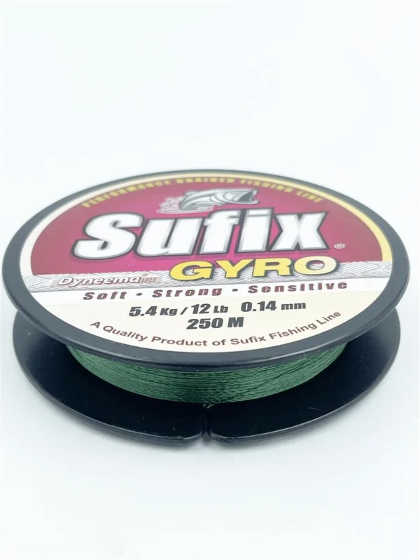 Markenware Sufix Gyro Braid Green 0,14mm - 250m Geflochtene Schnur
