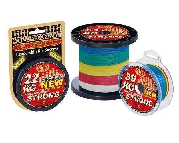 WFT New 15KG Strong multicolor 0,12mm 600m Geflochtene Angelschnur Meeresangeln Preis Gesenkt