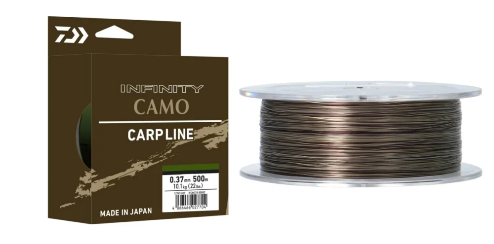 Billig Daiwa Infinity Camo Carpline 0,30mm / 6,9kg / 1210m Brown Camo Karpfenschnur