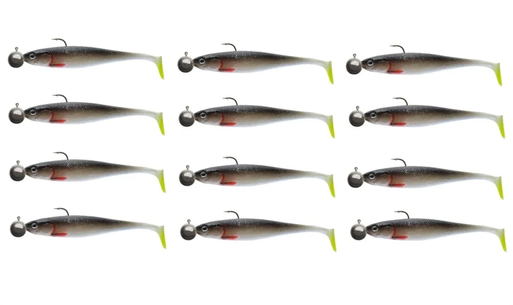 Neu Cormoran Crazy Fin Shad 13cm Bleak 12 Stück Gummifische montiere Gummifische Köder Jig