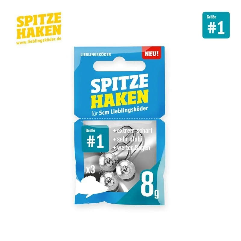 Lieblingsköder Spitze Haken #1 Jighaken 8g 3 Stück Jigheads Garantierte Lieferung
