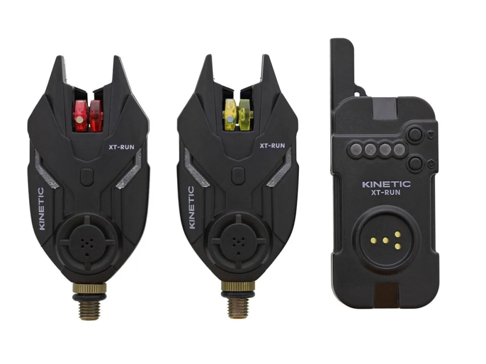 Kinetic XT-Run Bite Alarm Set 2+1 2er Funkbissanzeigerset Bissanzeiger Set Neu