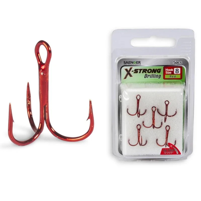 Sänger X-Strong Drillinge Rot Gr.1 super scharf & stabil 5Stück Sonderaktion