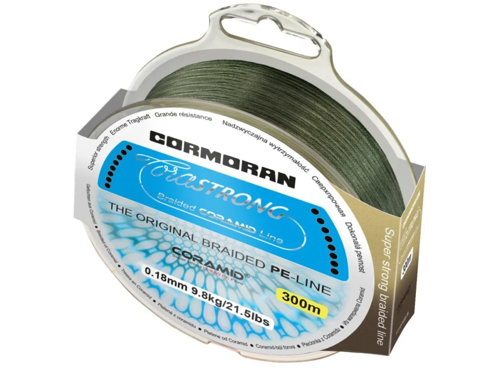 Neu Cormoran Corastrong grün 0,10mm / 4,6kg / 135m Geflochtene Schnur Sehne