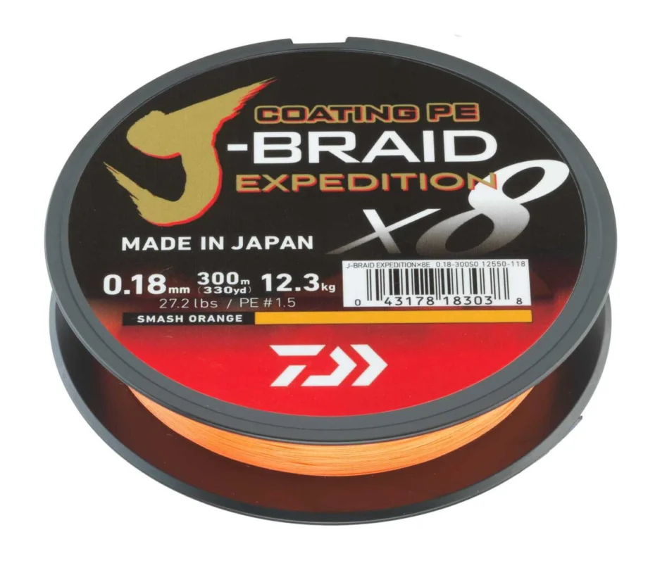 Daiwa J-Braid Expedition X8E 0,35mm 36Kg 300m smash orange geflochtene Schnur Top-Preis