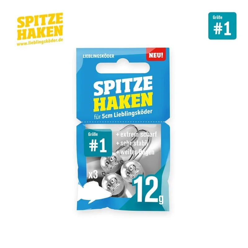 Geprüft Lieblingsköder Spitze Haken #1 Jighaken 12g 3 Stück Jigheads