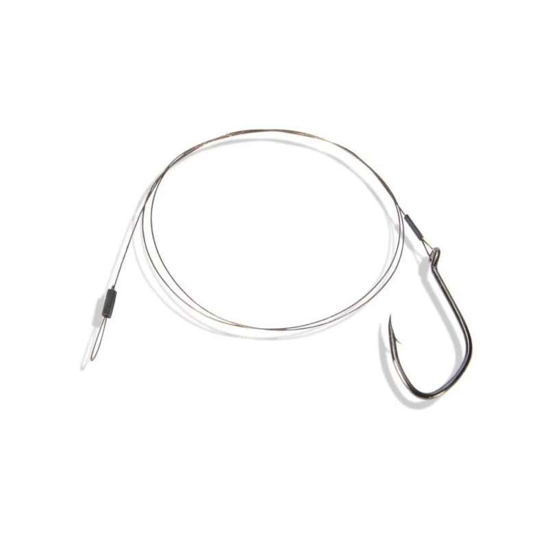 Sänger 1x7 Stahlvorfach Gr. 2 mit Einzelhaken 9kg 50cm Stahl-Vorfach für Köderfische Raubfischangeln Meistverkauft