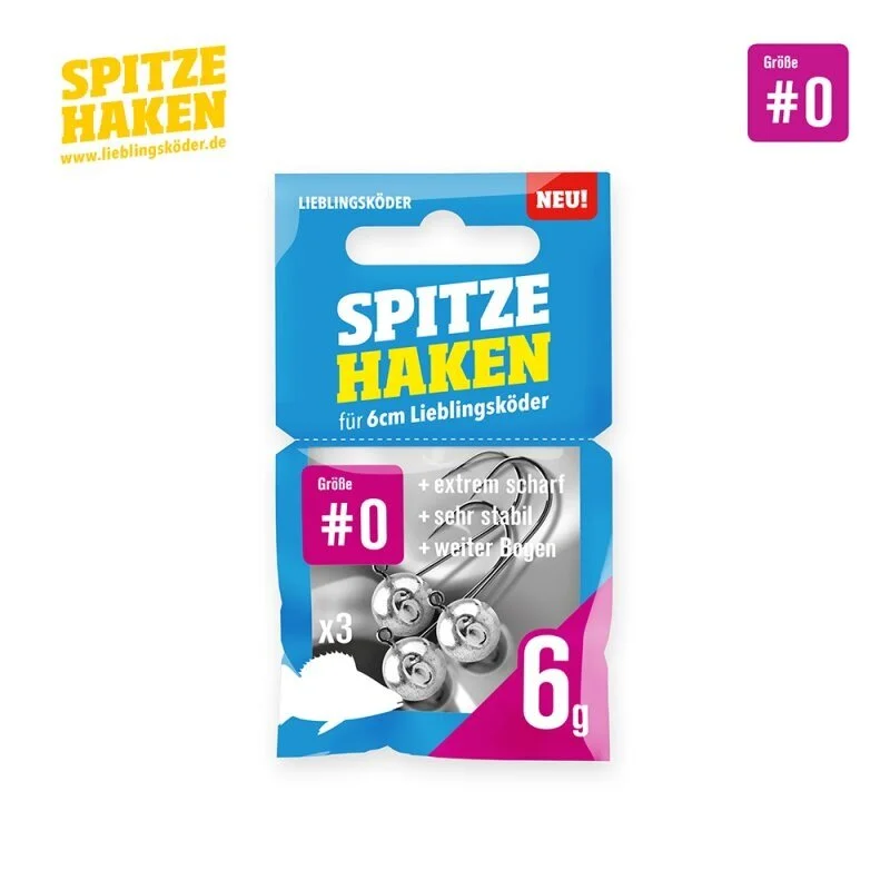 Knallerangebot Lieblingsköder Spitze Haken #0 Jighaken 6g 3 Stück Jigheads