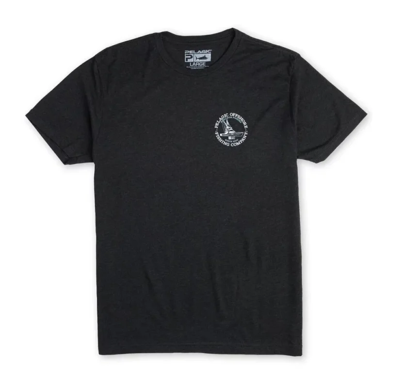 Finale Aktion Pelagic Premium Charter Boat Tee Shirt Angelshirt Baumwollhemd Vintage Black
