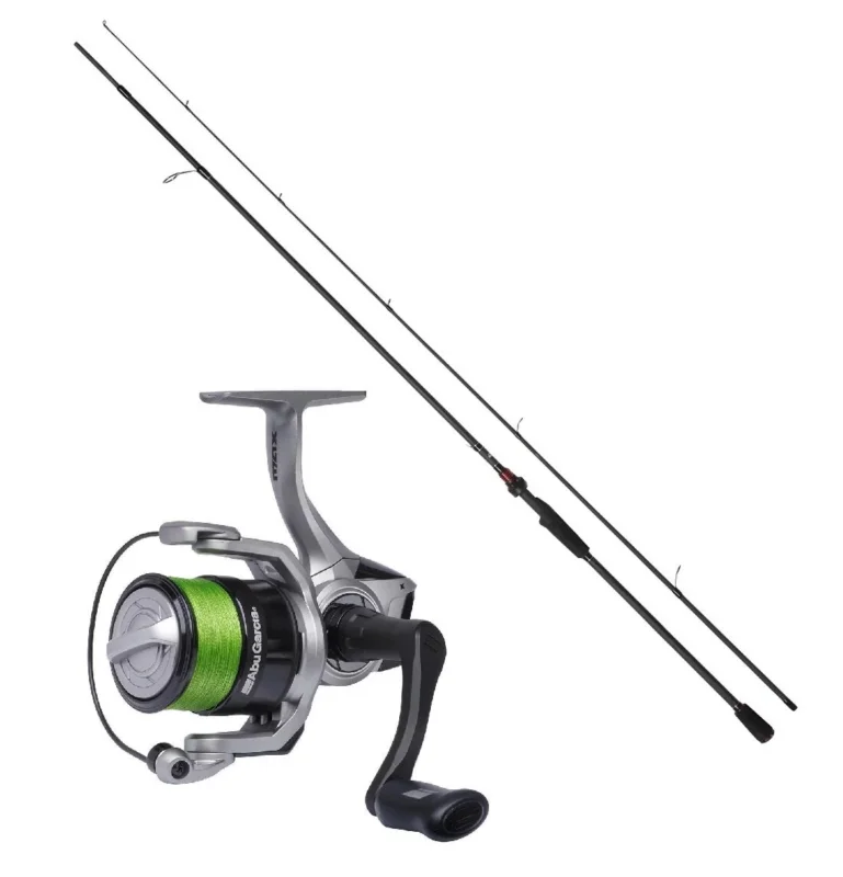Heißes Angebot Abu Garcia Barschcombo 2,07m / 4-15g + 2000er Spinnrolle + Geflochtene Schnur Angelset