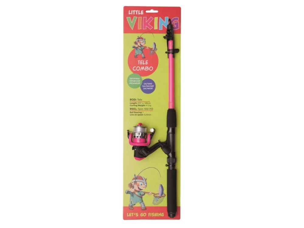 Sofort Bestellen Kinetic LITTLE VIKING SC TELE COMBO 5'6"/165CM L 4-21G 5SEC 10-SC 1BB FUCHSIA Bundle Angelset Angelcombo