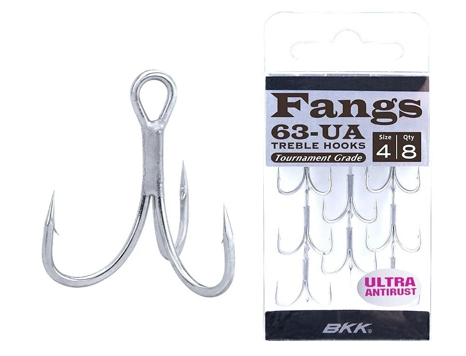 Geprüft BKK Fangs-63 UA Drillinge Gr. 2/0 - 6 Stück Drillingshaken