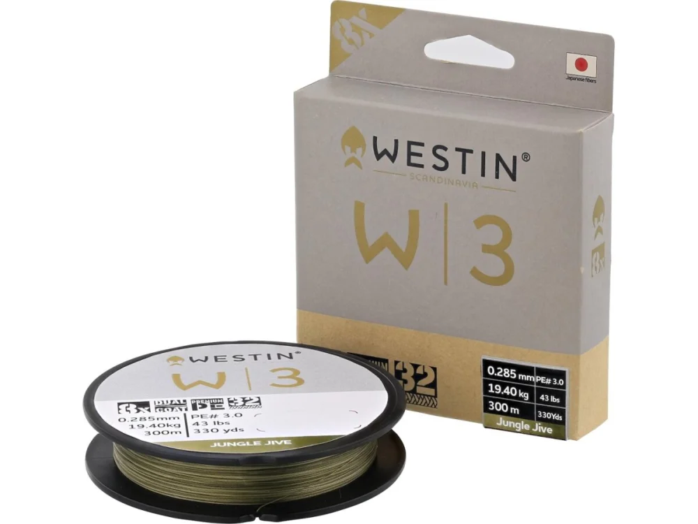 Westin W3 DEADBAIT 8-BRAID DEADBAIT 300M/330YDS 0.285MM 19.4KG 43LBS PE3.0 JUNGLE JIVE Letzte Chance