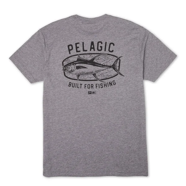 Pelagic Prem Triblend Tee Map Fish T-Shirt Angeln Outdoor Letzte Chance