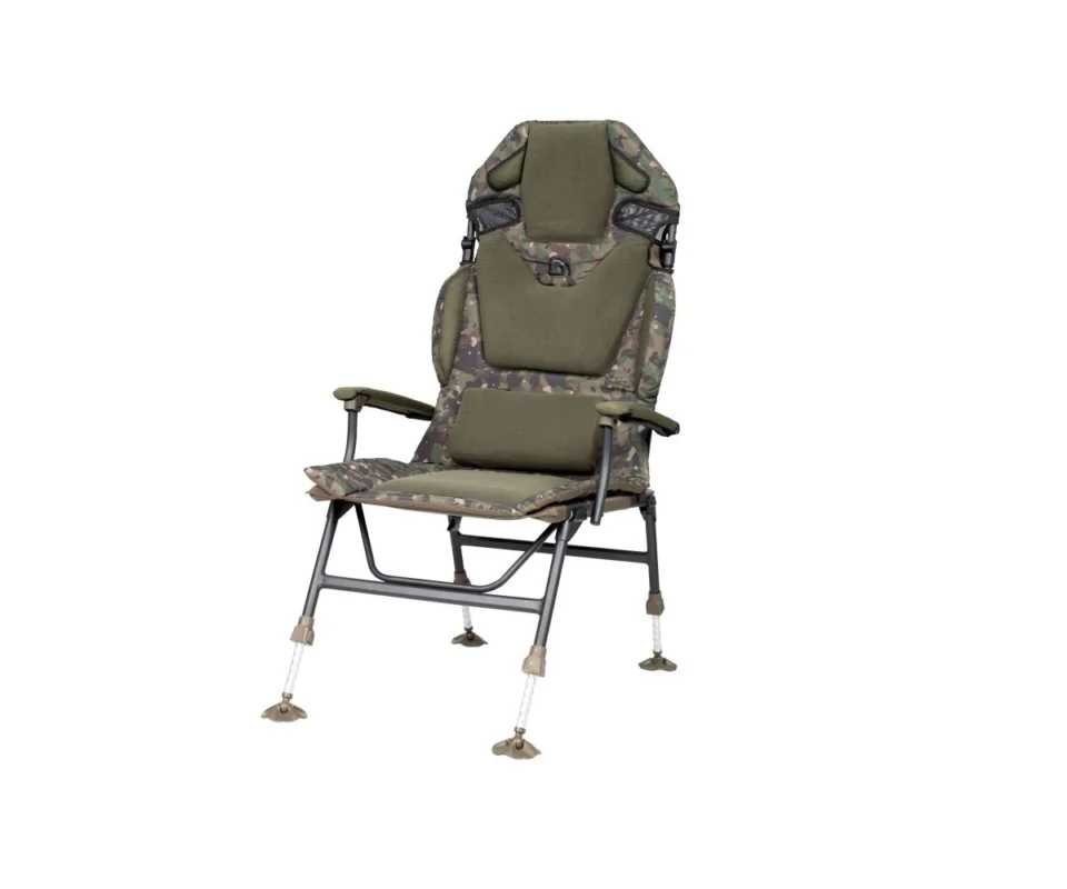 Trakker Levelite Longback Chair Camo Angelstuhl Anglerstuhl Karpfenangeln Finale Aktion