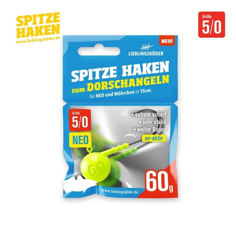 Lieblingsköder Spitze Haken #5/0 Neo 60g Jighaken Meeresangeln Garantierte Lieferung