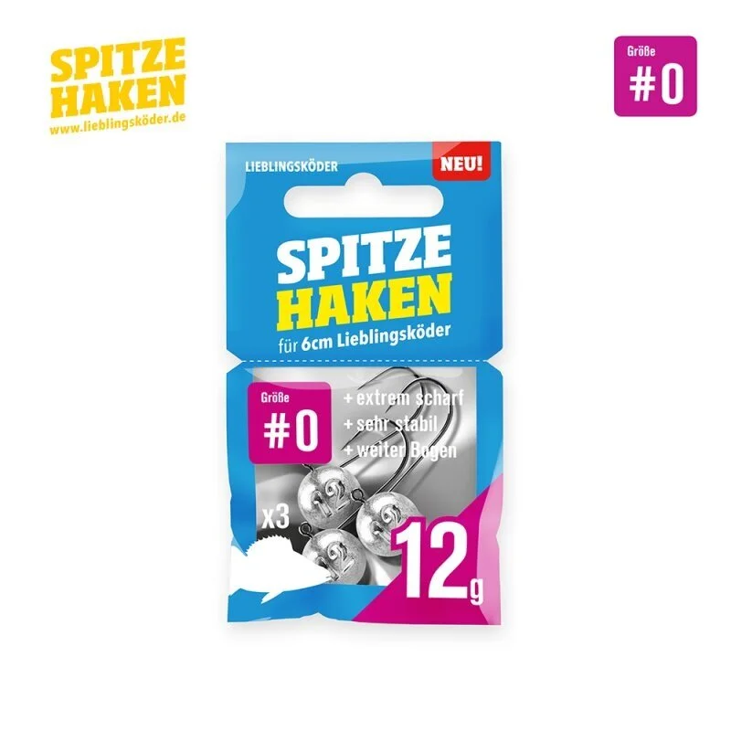 Top-Seller Lieblingsköder Spitze Haken #0 Jighaken 12g 3 Stück Jigheads