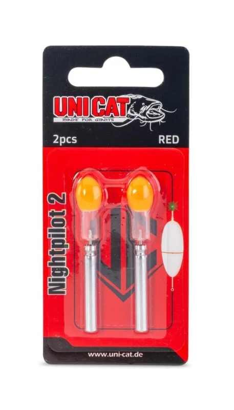 Direktkauf UNI CAT Nightpilot 2 Red 2pcs. Welsangeln Alternative für Knicklicht