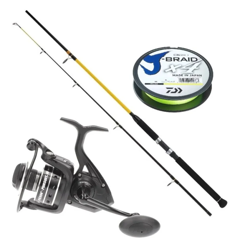 Mega-Angebot Norwegen Angelset WFT Rute + Penn Rolle + Daiwa Geflochtene Schnur Meeresset