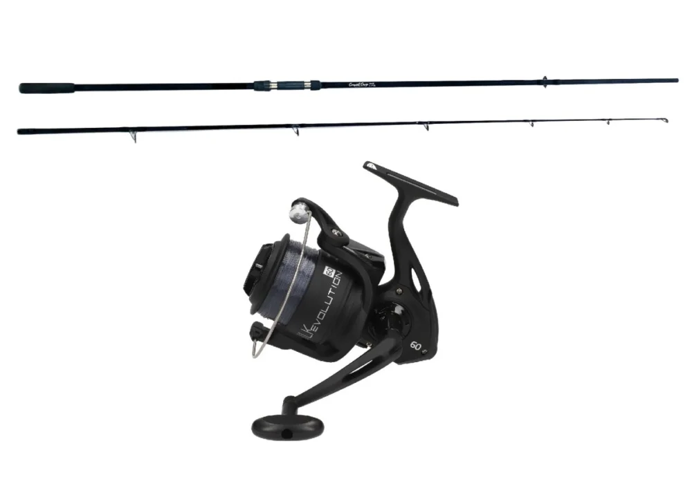 Allroundcombo 2,75 LBS – Crucial Carp Rod 3,60m Karpfenrute + Lineaeffe Silk Evolution FD 60 Spinnrolle mit Schnur Nur Für Kurze Zeit