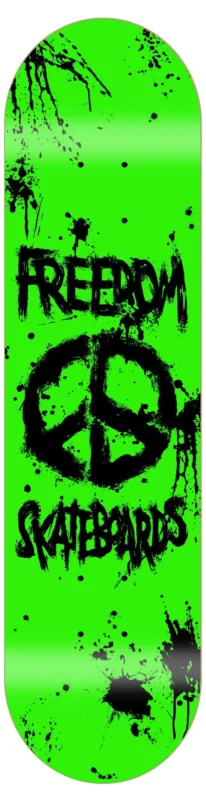 Solange Der Vorrat Reicht Freedom Peace Paint NEON-Green Skateboard Deck 8.50