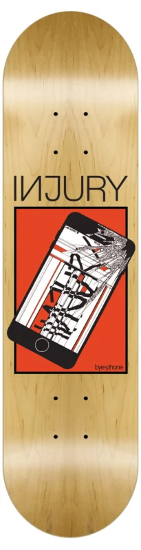 Solange Der Vorrat Reicht INJURY Skateboard Deck Bye-Phone 8.00